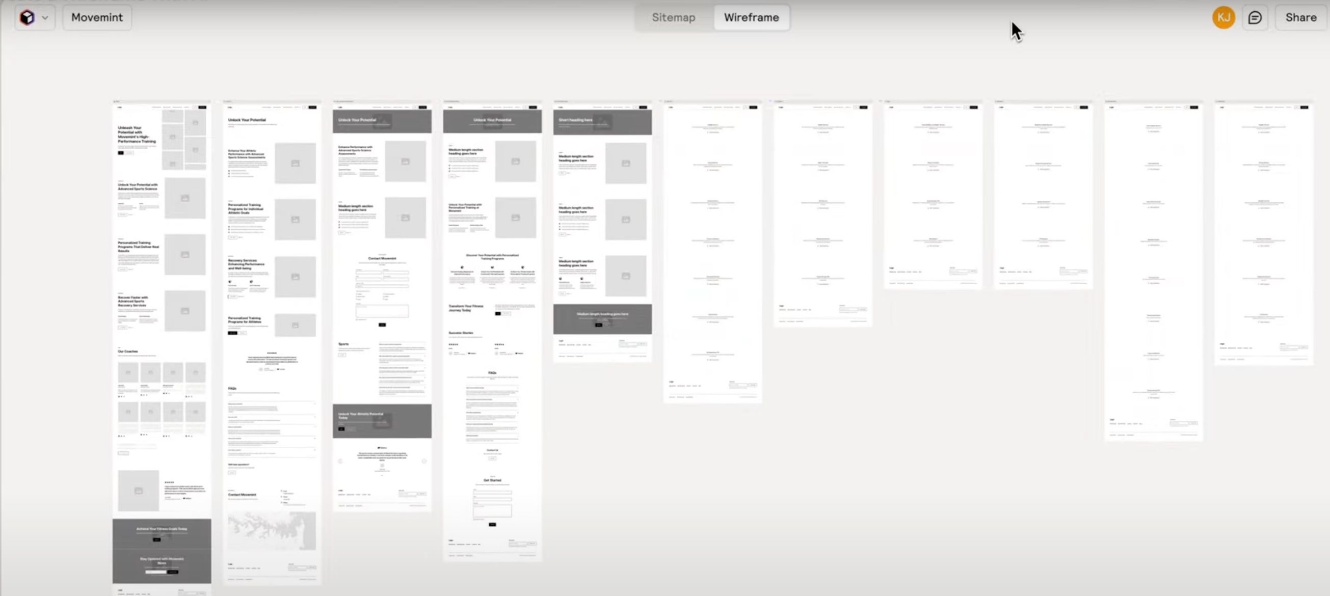 visual of relume AI wireframes