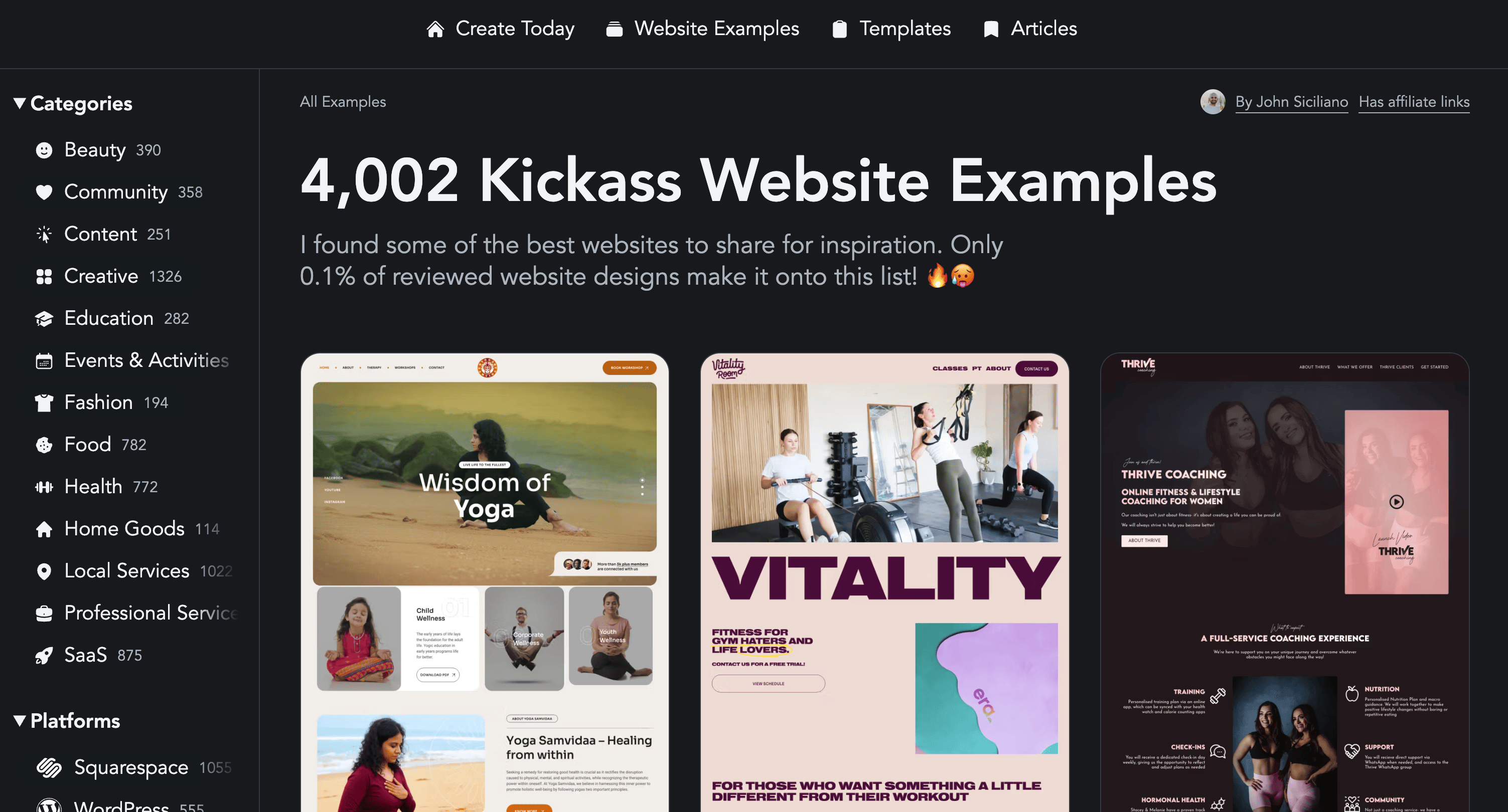 Screenshot of Create Today
