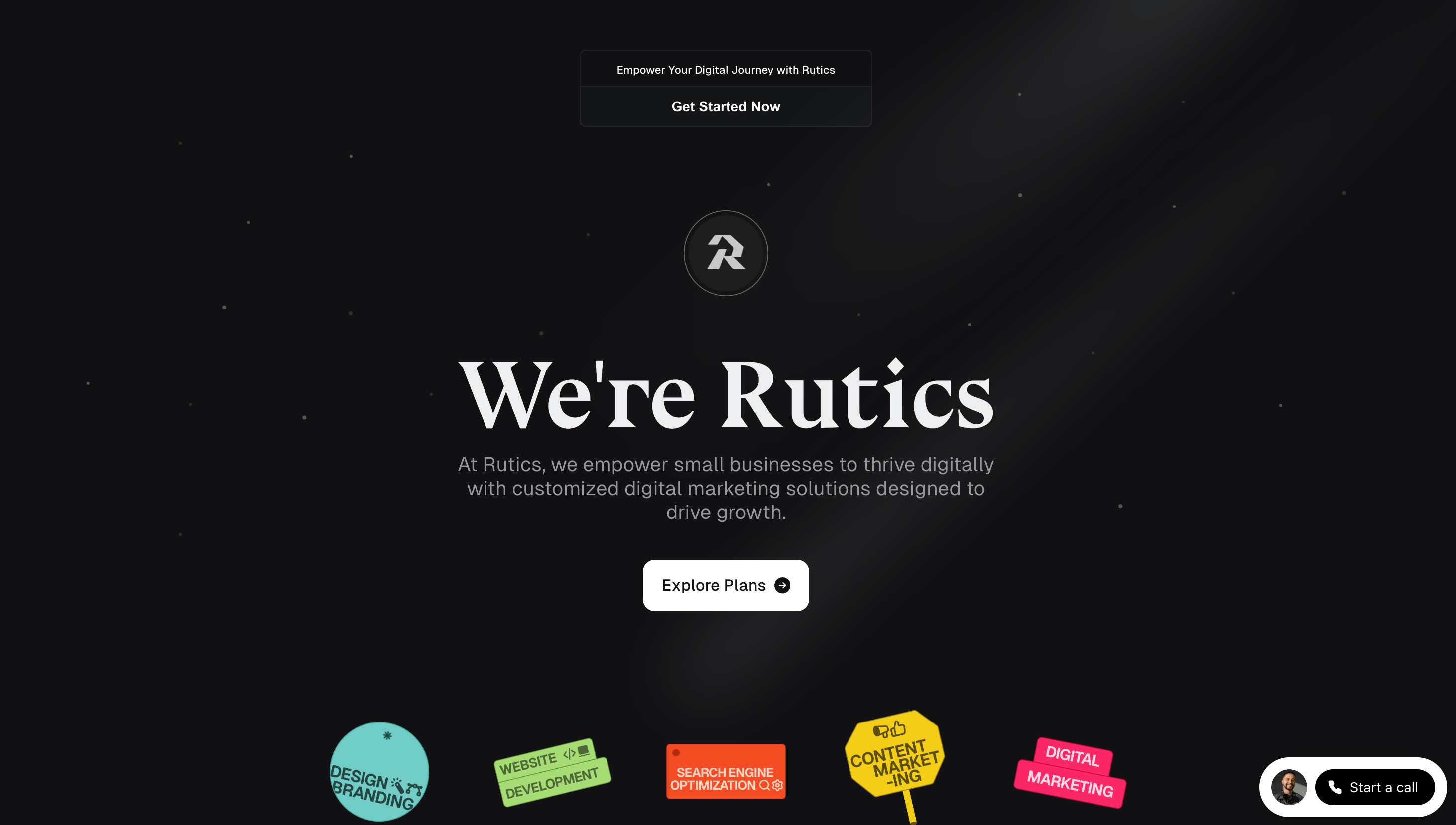 Screenshot of Rutics Website