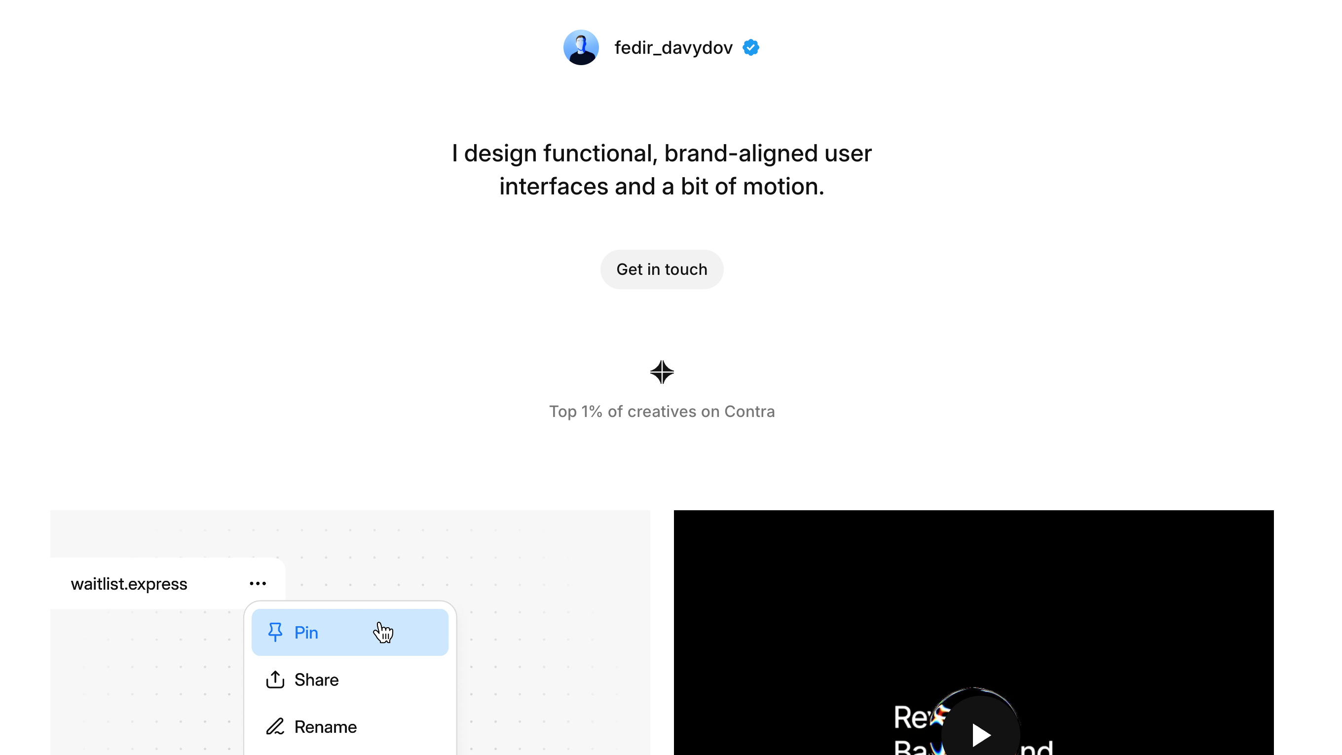 Screenshot of Fedir Davydov's Website