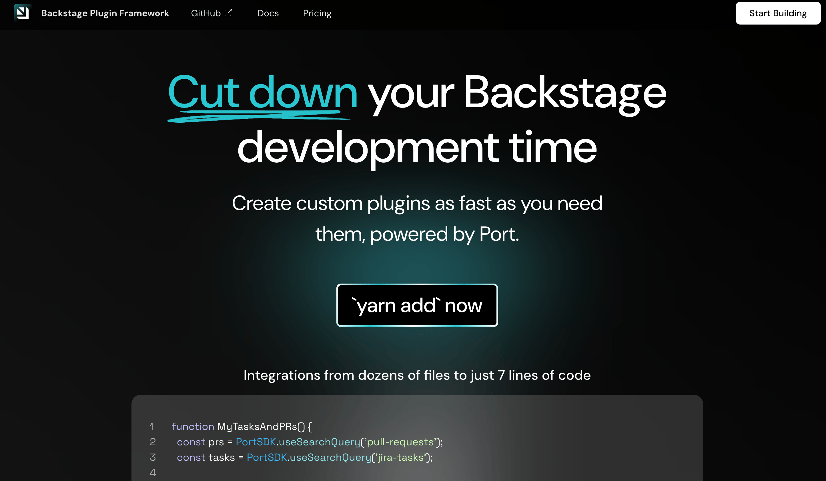 Screenshot of Backstage Plugin